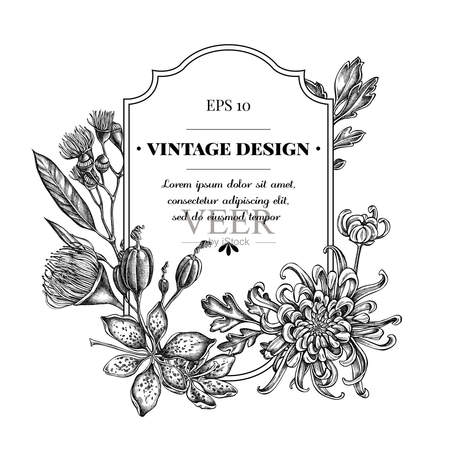 徽章设计与黑白日本设计元素图片