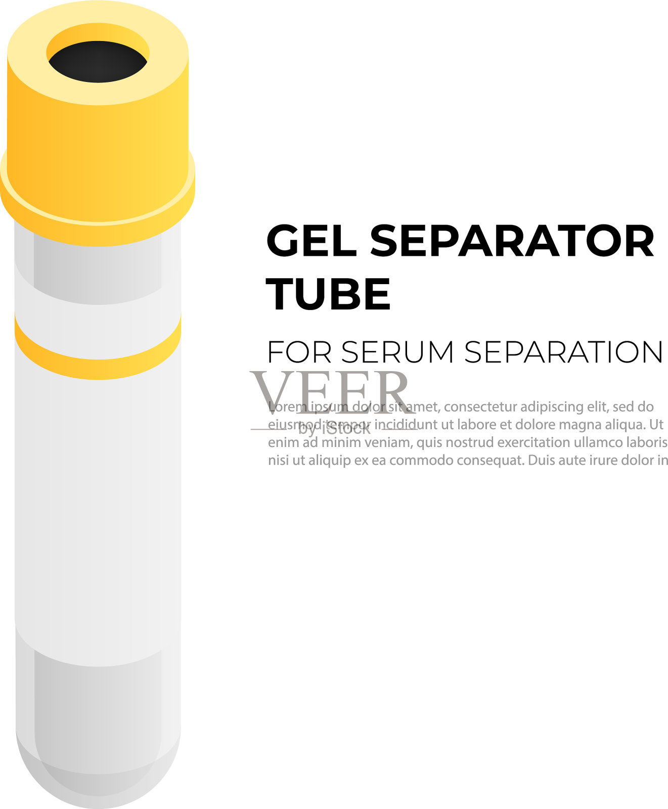 用于血清分离的凝胶分离管真空容器插画图片素材