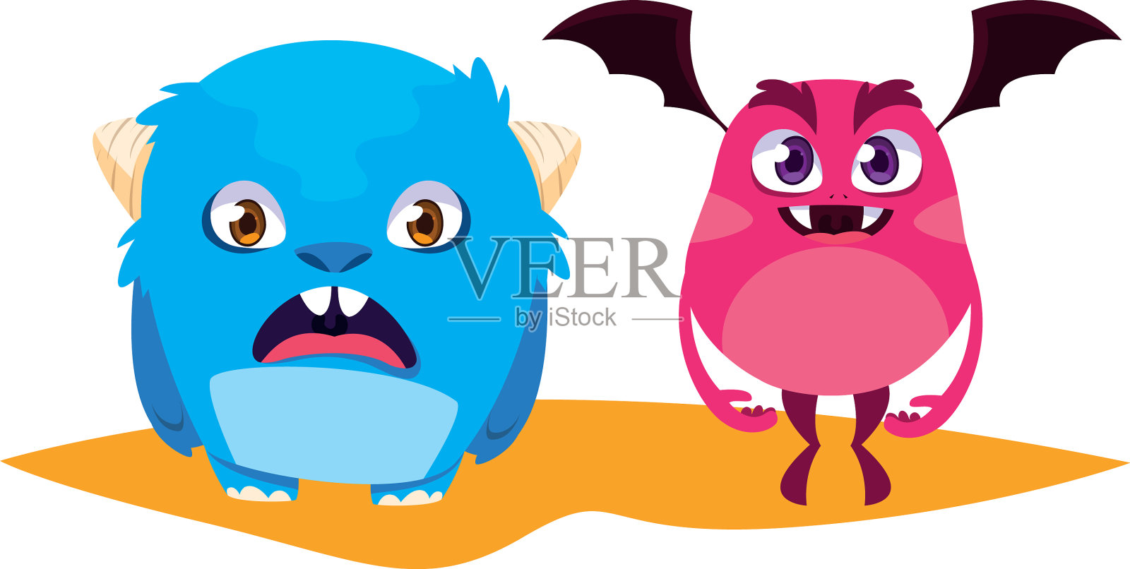 有趣的怪物和丰富多彩的漫画人物设计元素图片