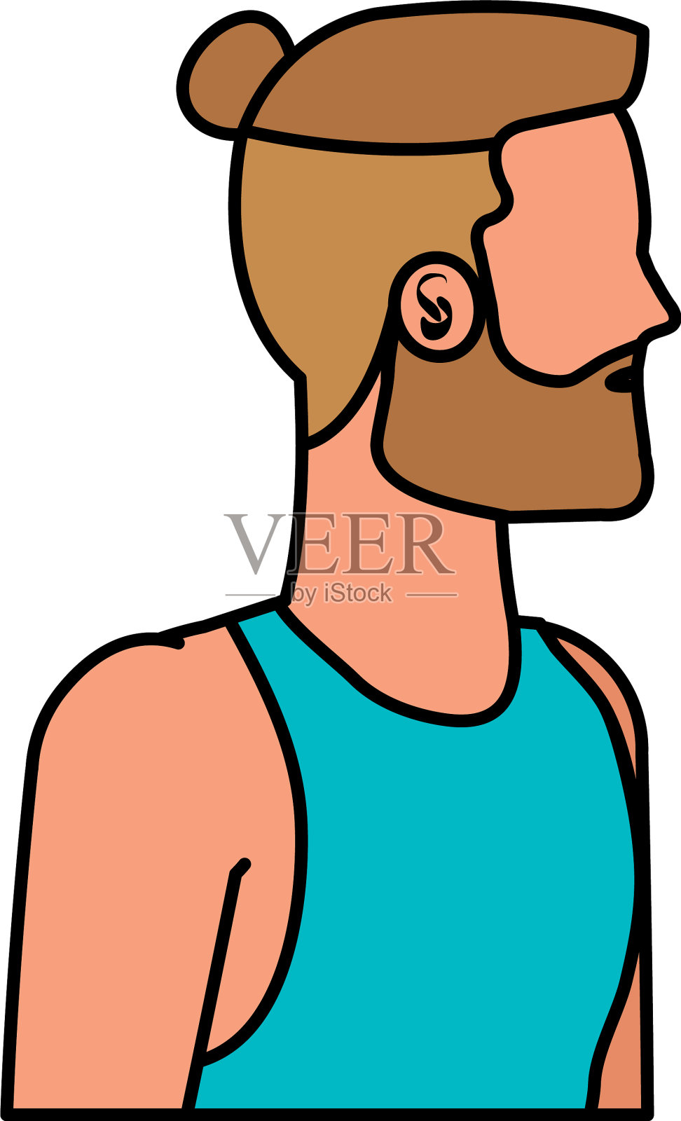 一个留着胡子的年轻人设计元素图片