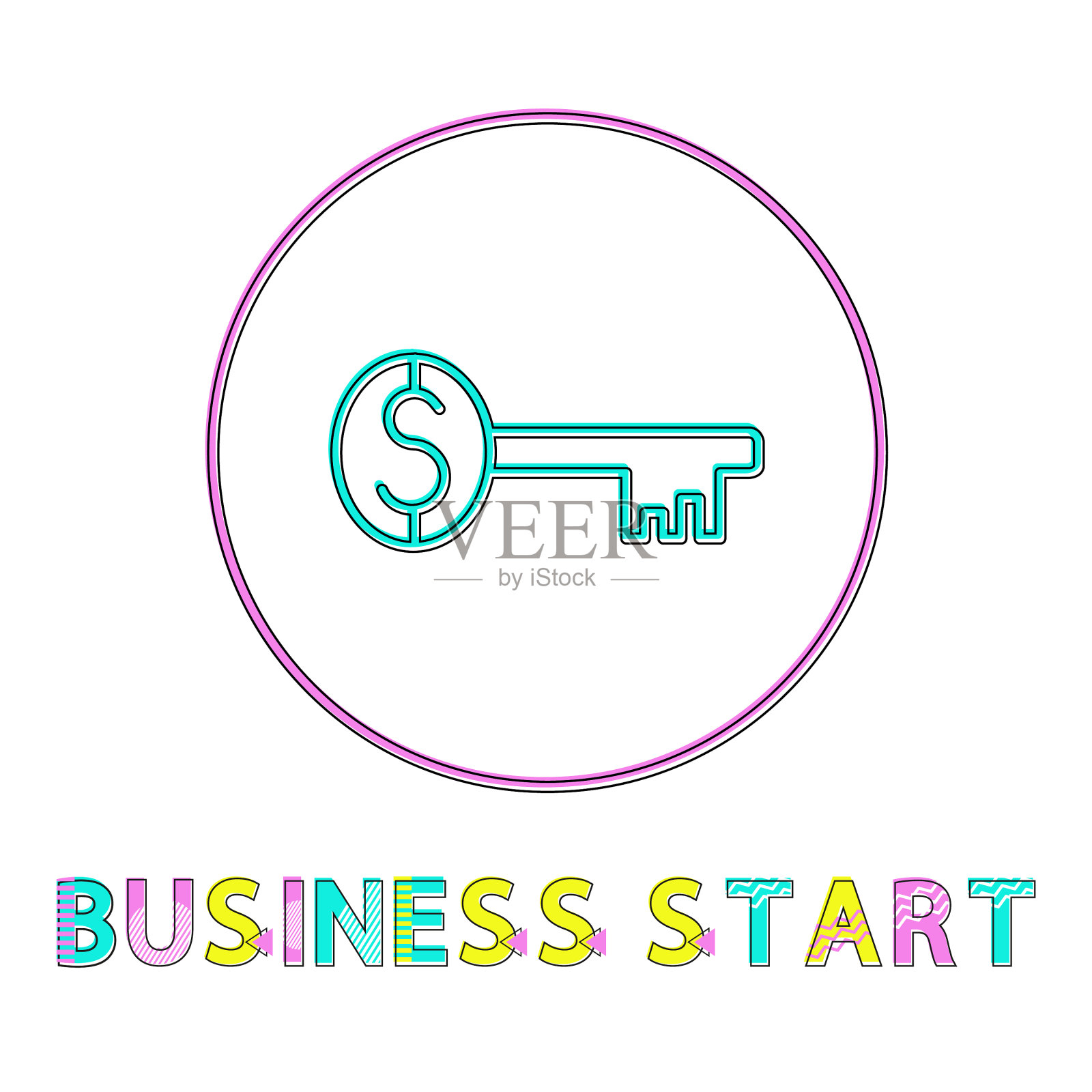 业务开始轮web线性图标模板插画图片素材