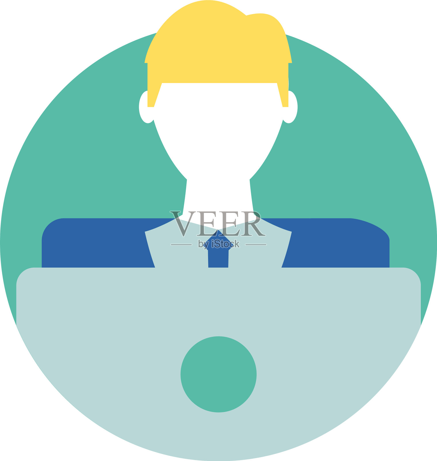 商人与笔记本电脑设计的化身设计元素图片