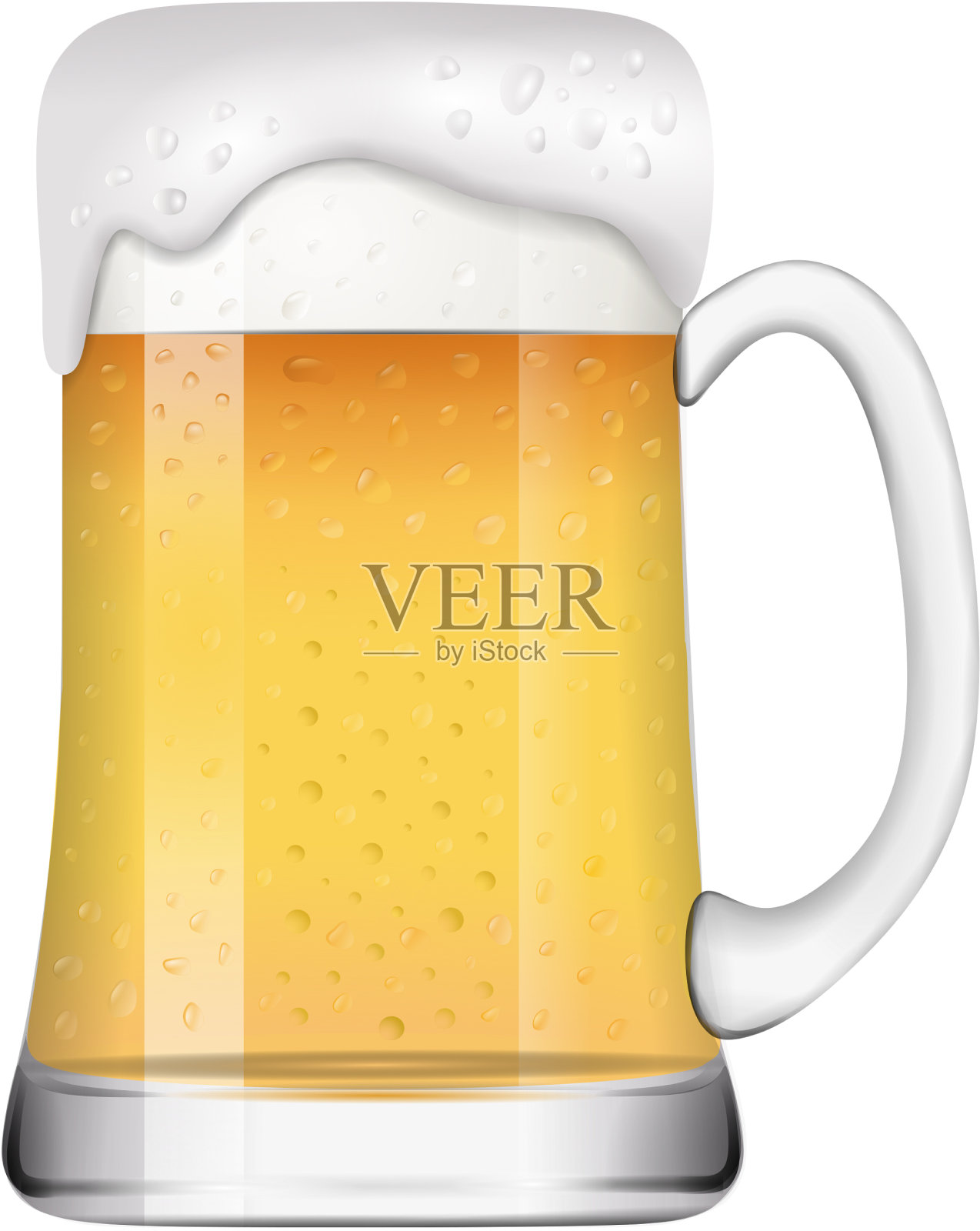 独立啤酒杯逼真设计元素图片