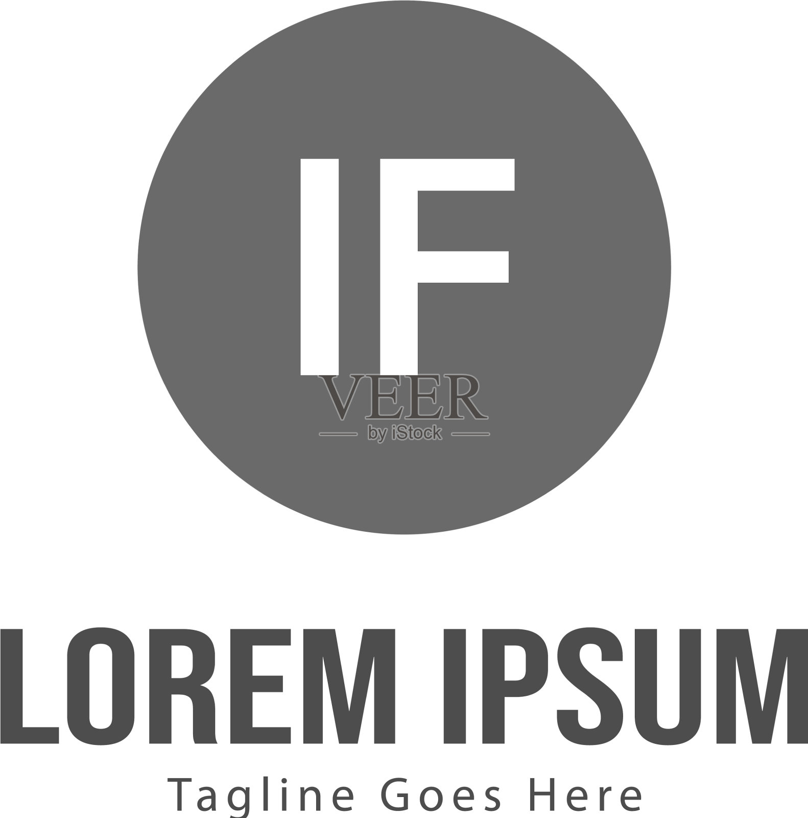 初始如果标志模板与现代框架插画图片素材