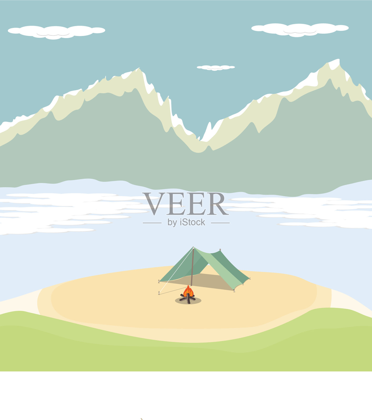 夏季露营，冬季在山上设计设计模板素材