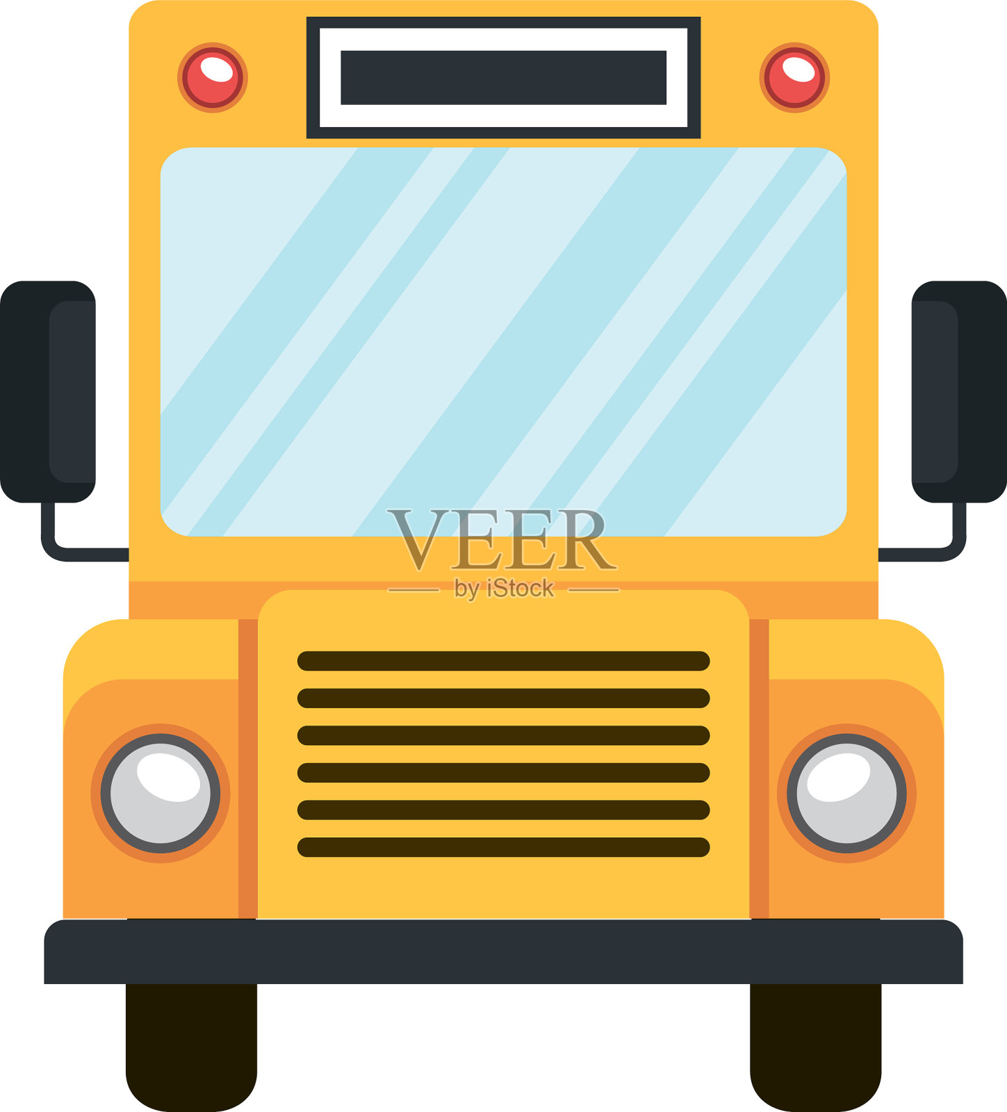 校车交通孤立图标设计元素图片