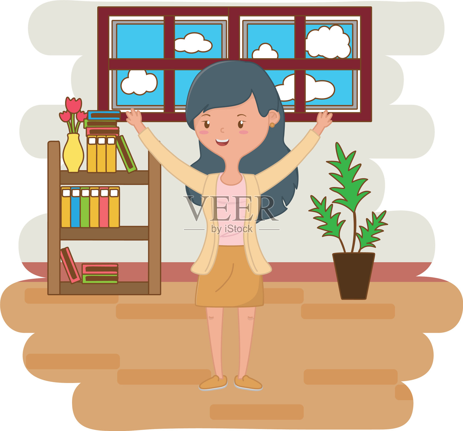 少女卡通设计设计元素图片