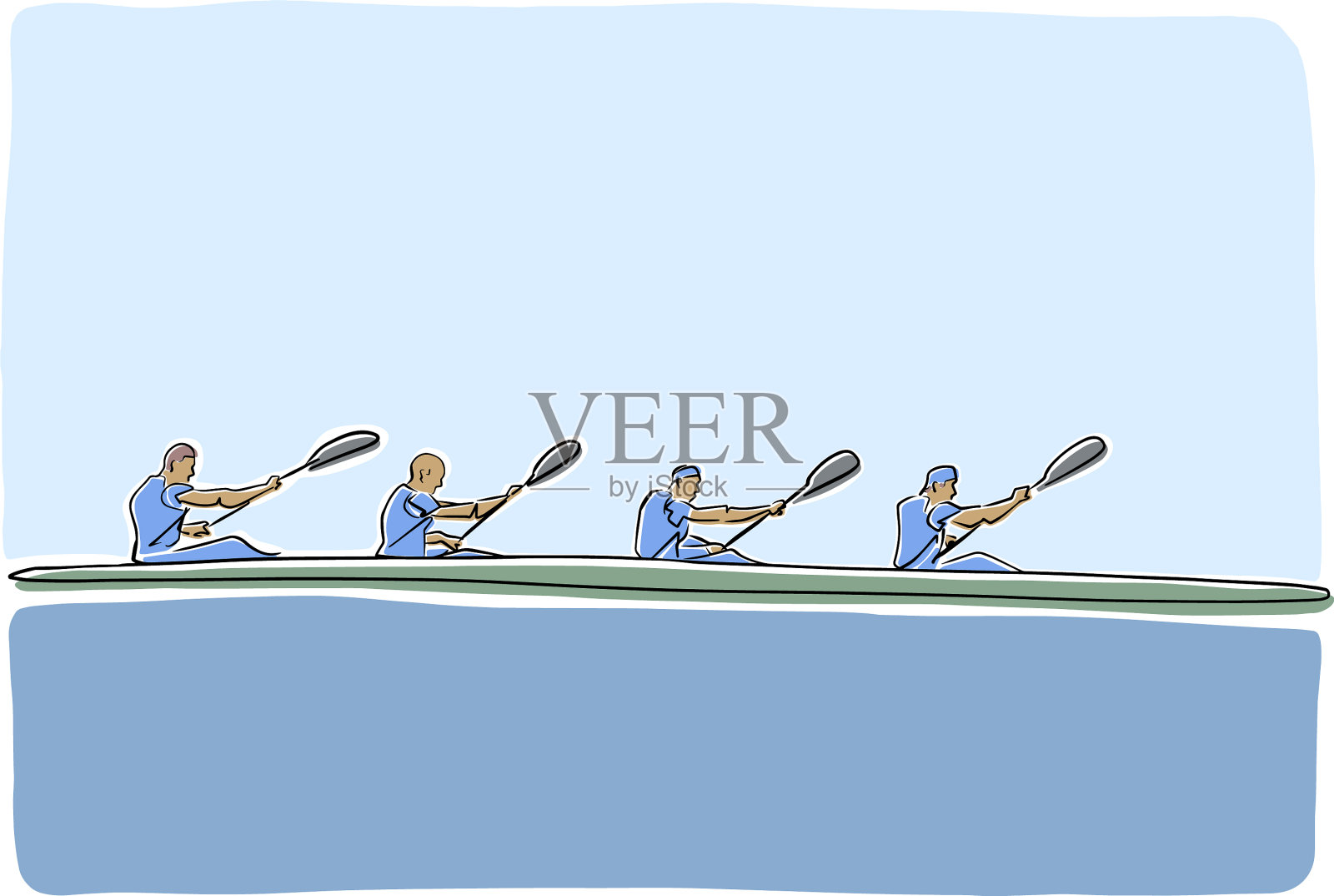 学术划艇划艇平地插画图片素材