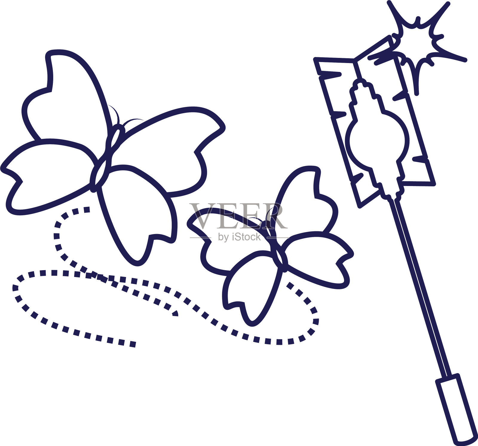 隔离清洁拖把设计菠萝和设计元素图片