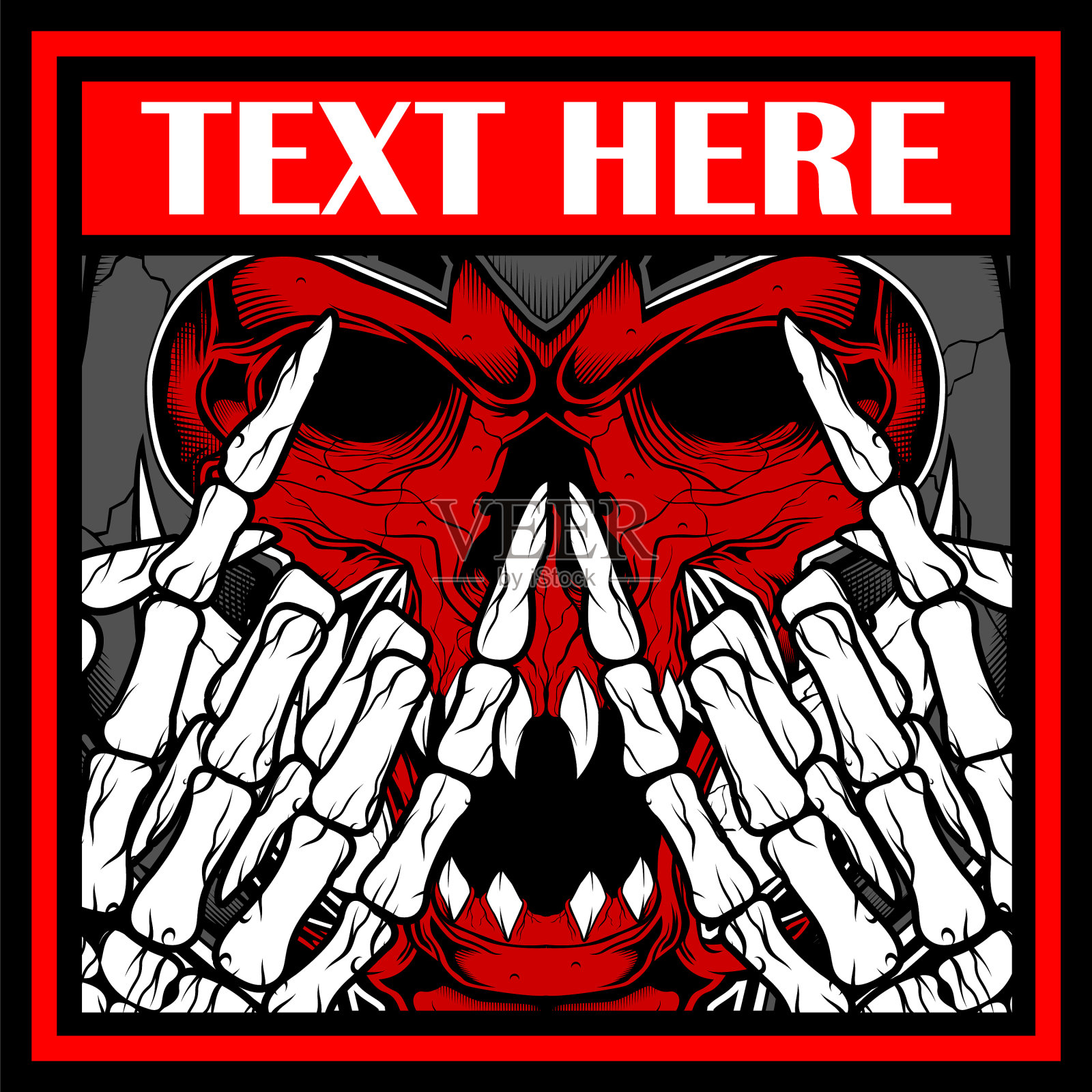 撒旦魔手画衬衫插画图片素材