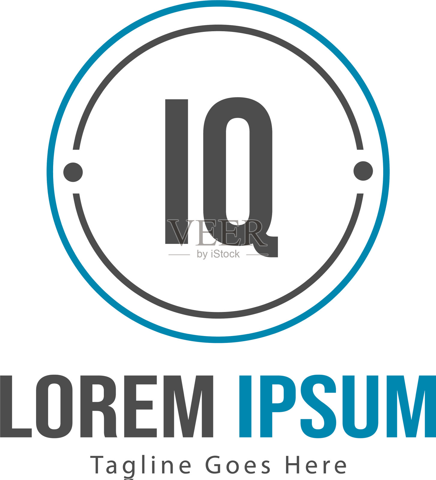 初始IQ标志模板与现代框架图标素材