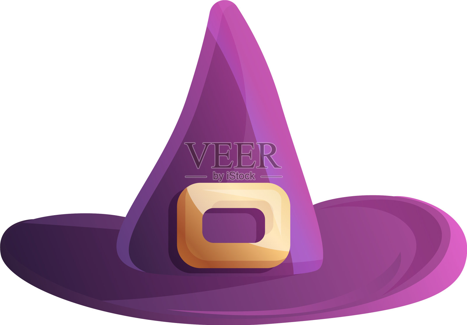 魔法女巫帽子图标卡通风格设计元素图片