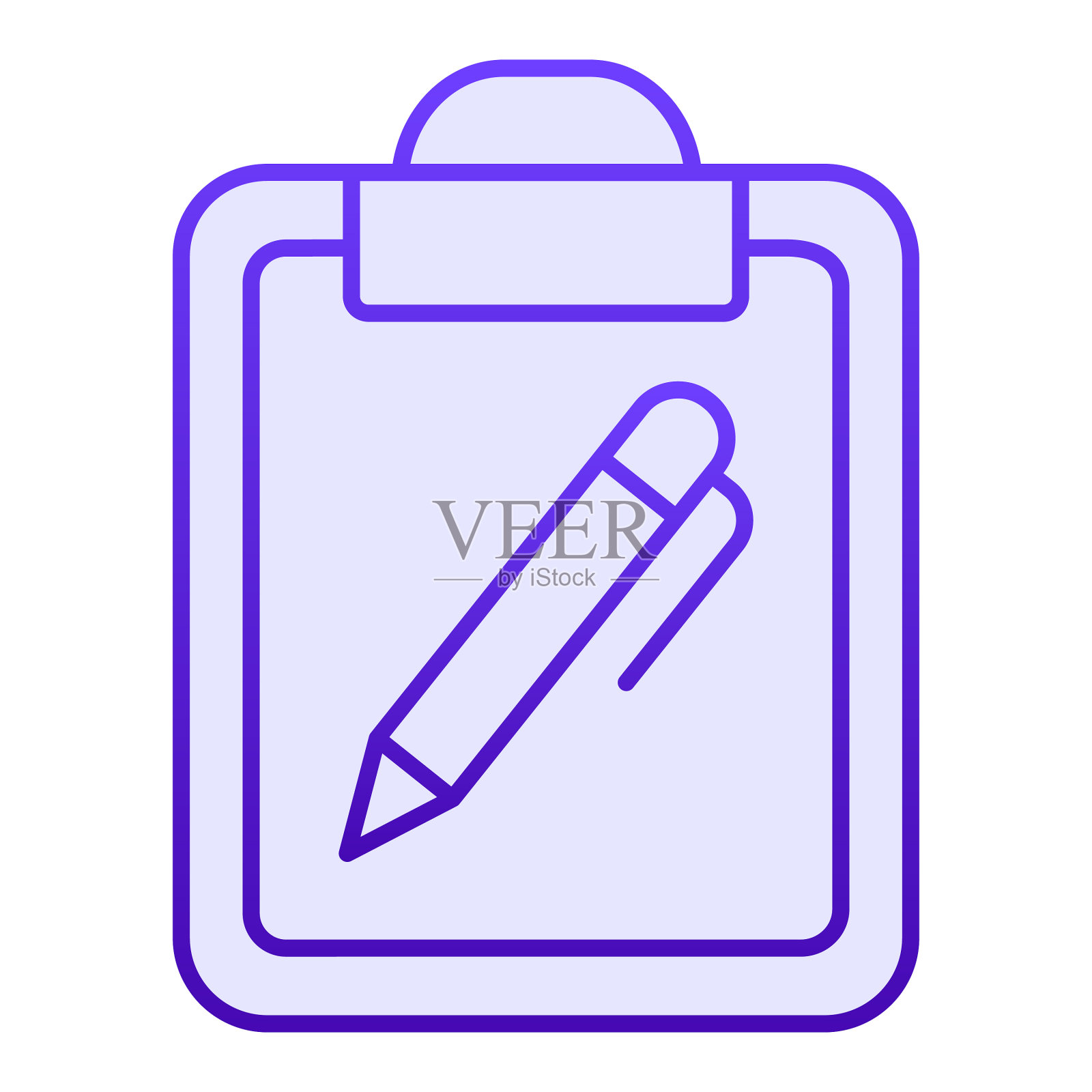 剪贴板和钢笔平图标文件与钢笔插画图片素材