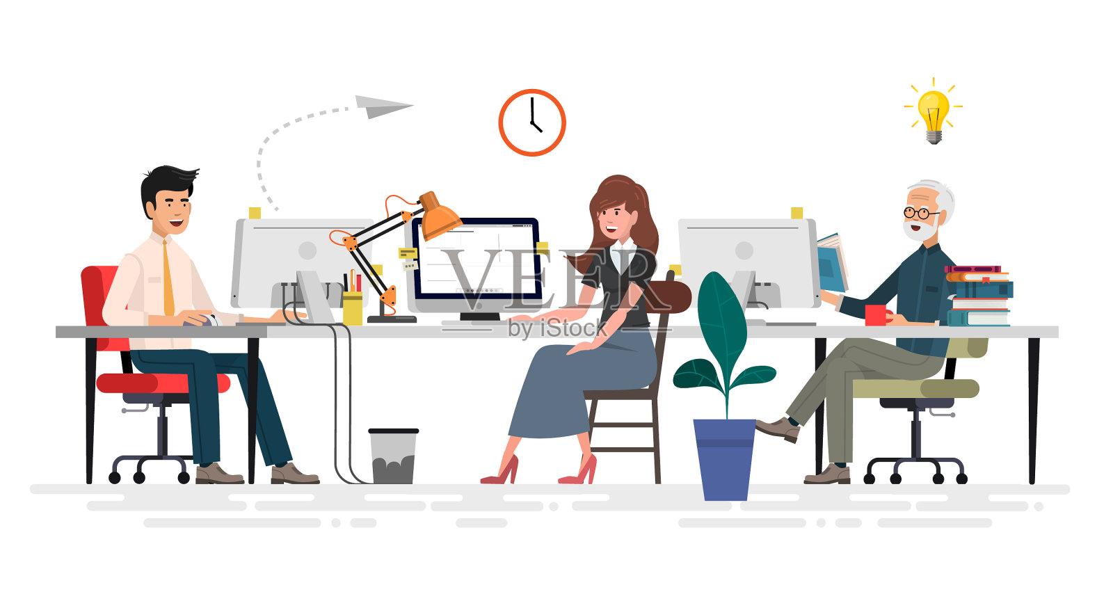 办公室里有创意的人有主意设计元素图片