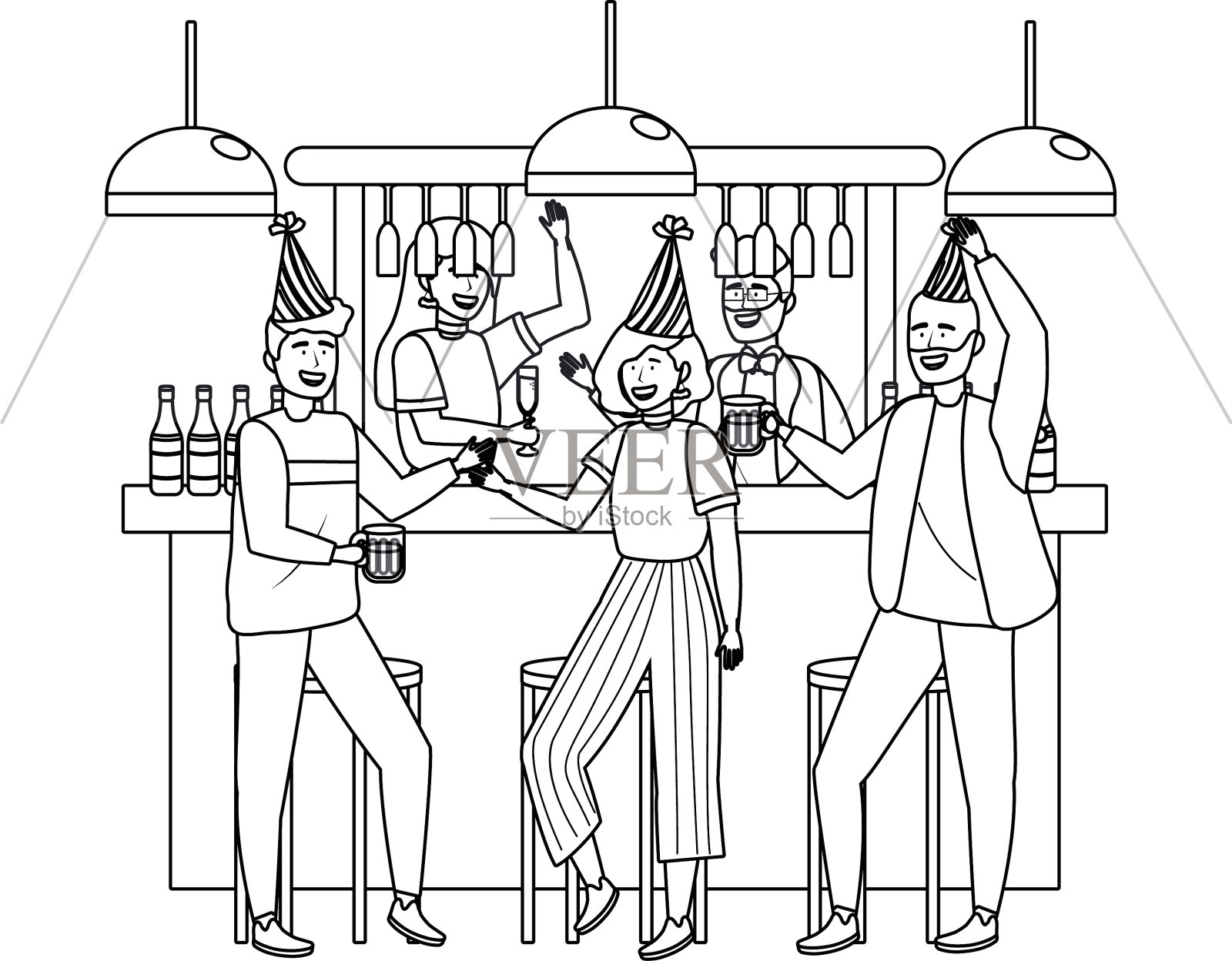 男人和女人在庆祝设计设计元素图片