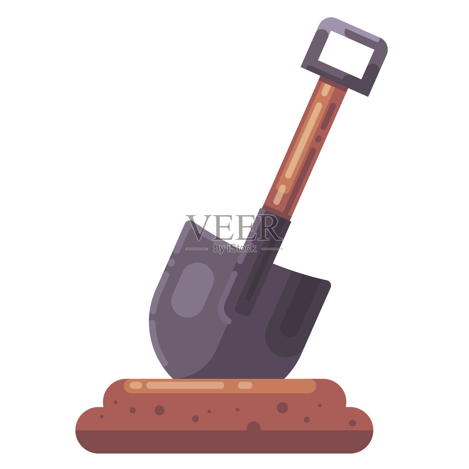 用铲子在地上挖一个平洞设计元素图片