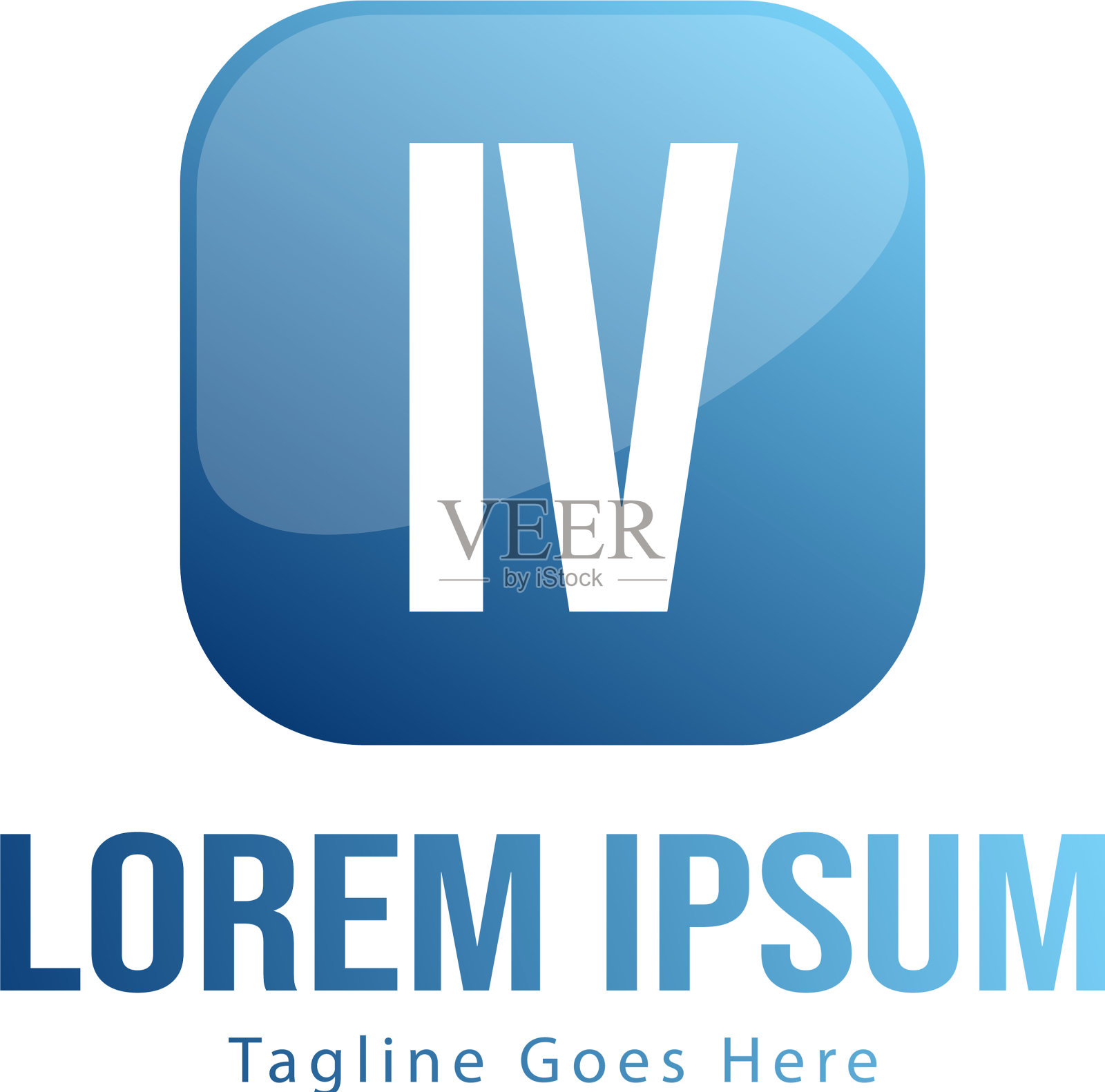 初始iv标志模板与现代框架图标素材