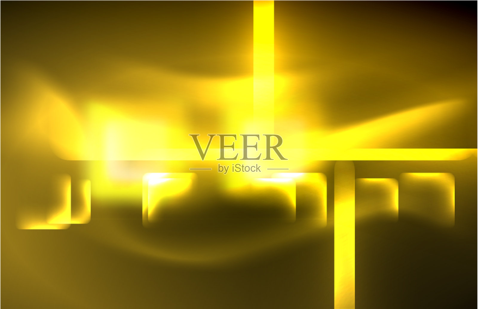 霓虹灯闪闪发光的线条在黑色科技现代插画图片素材