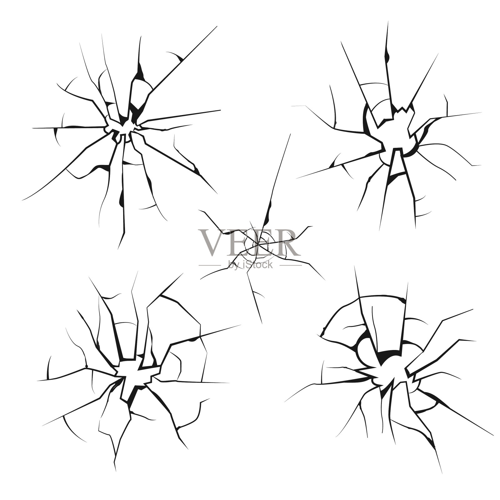 碎玻璃的剪影碎冰的碎裂碎了插画图片素材