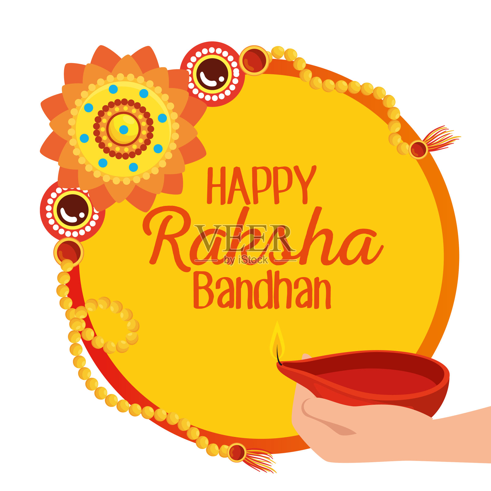 花的装饰和蜡烛的标签设计元素图片