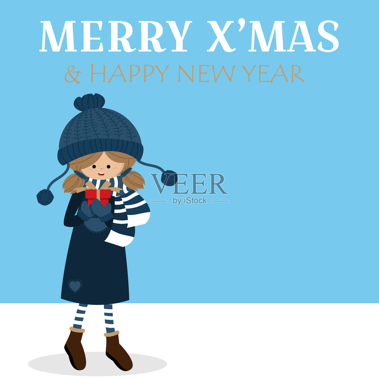 圣诞假期背景插画图片素材