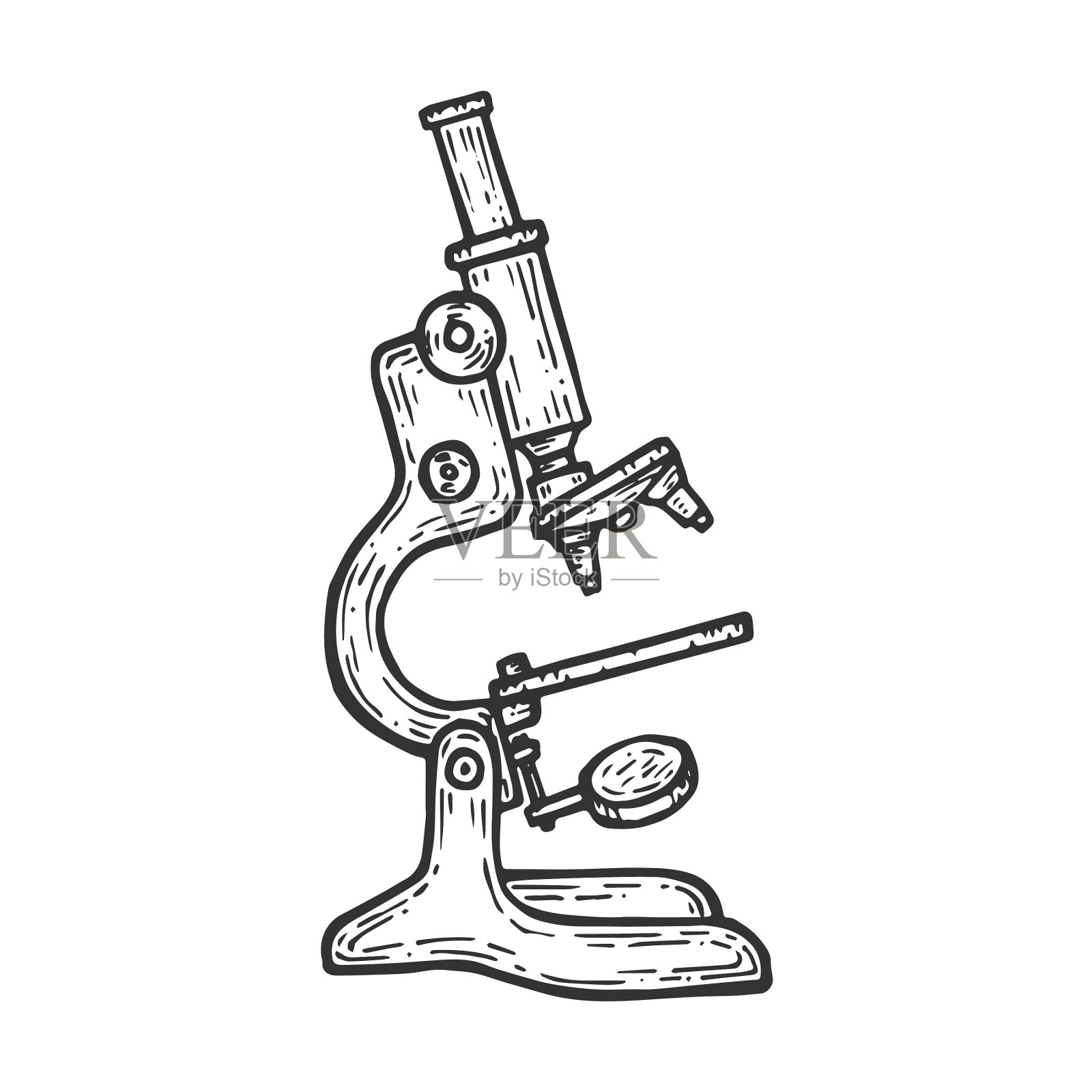 显微镜素描雕刻设计元素图片