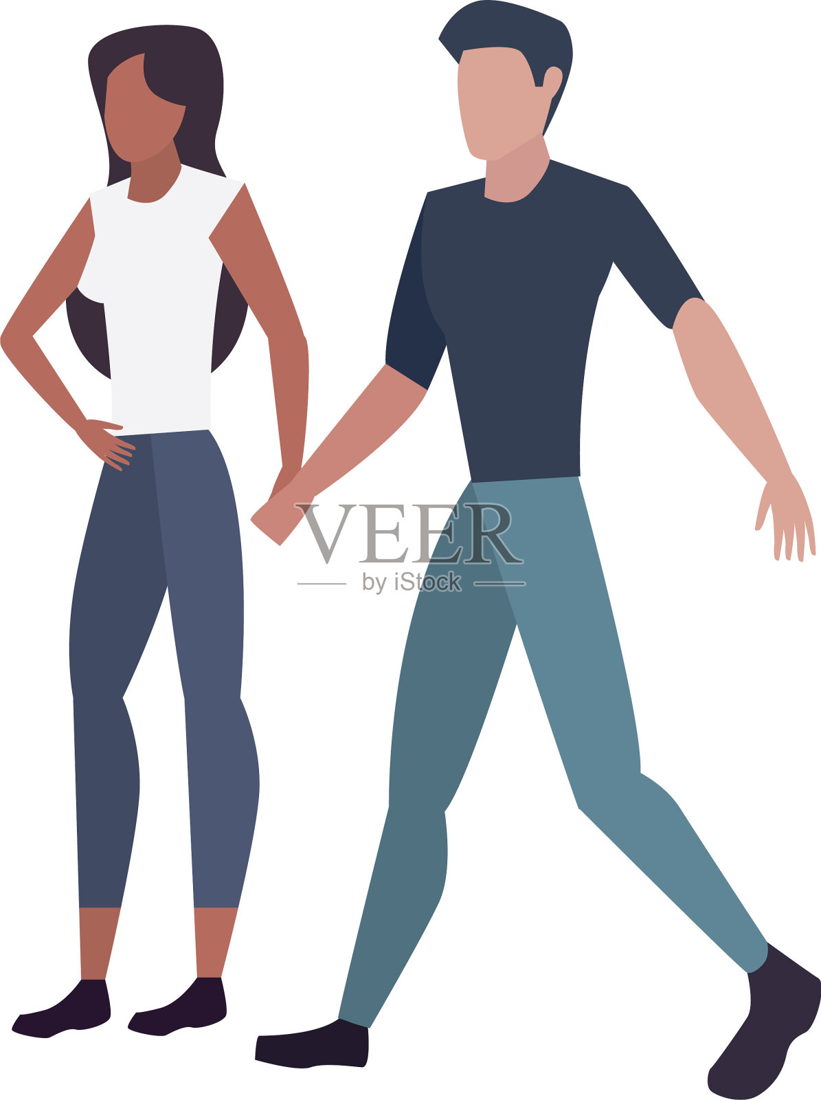 男人和女人角色的化身设计元素图片