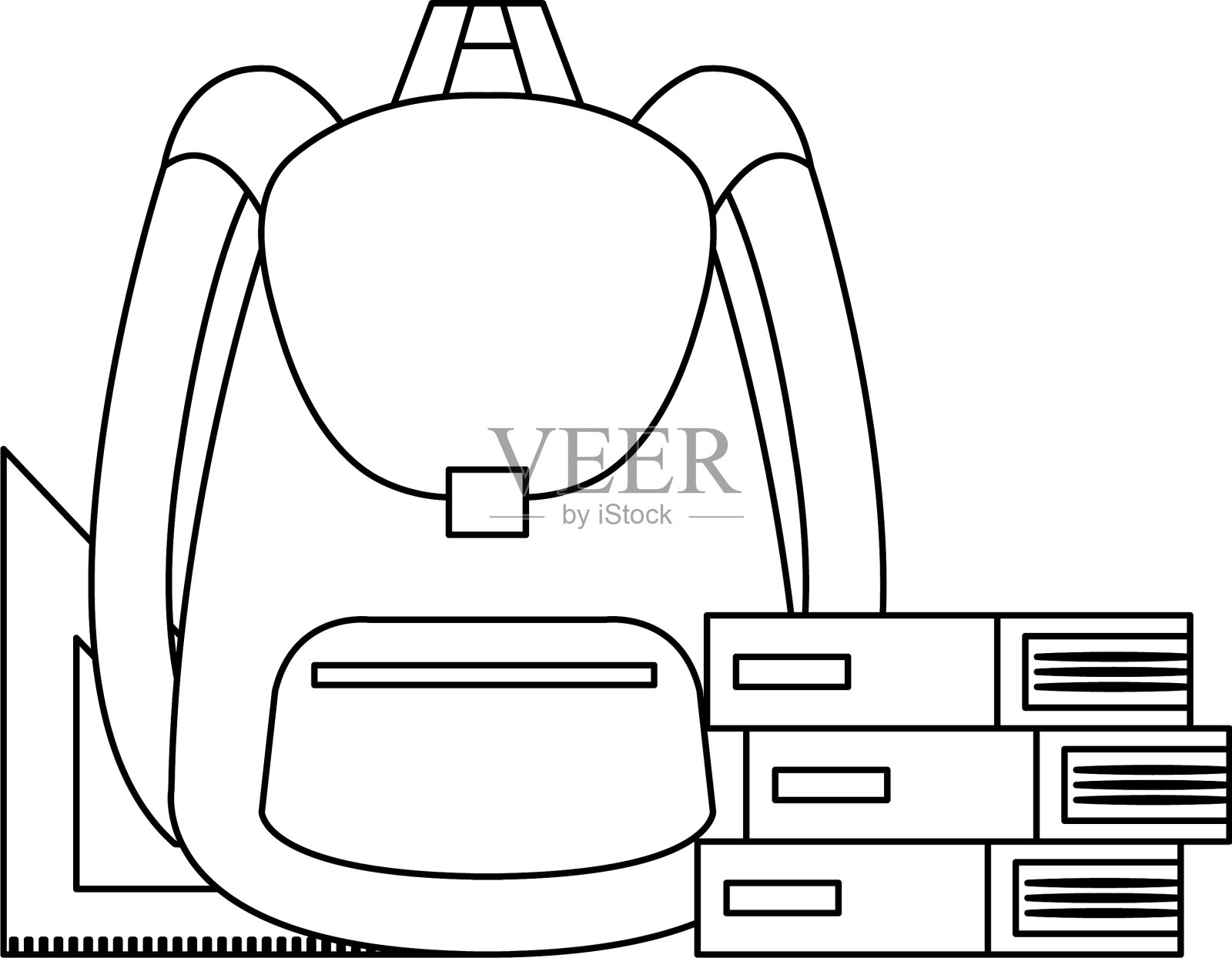 书包供书本和规则使用设计元素图片