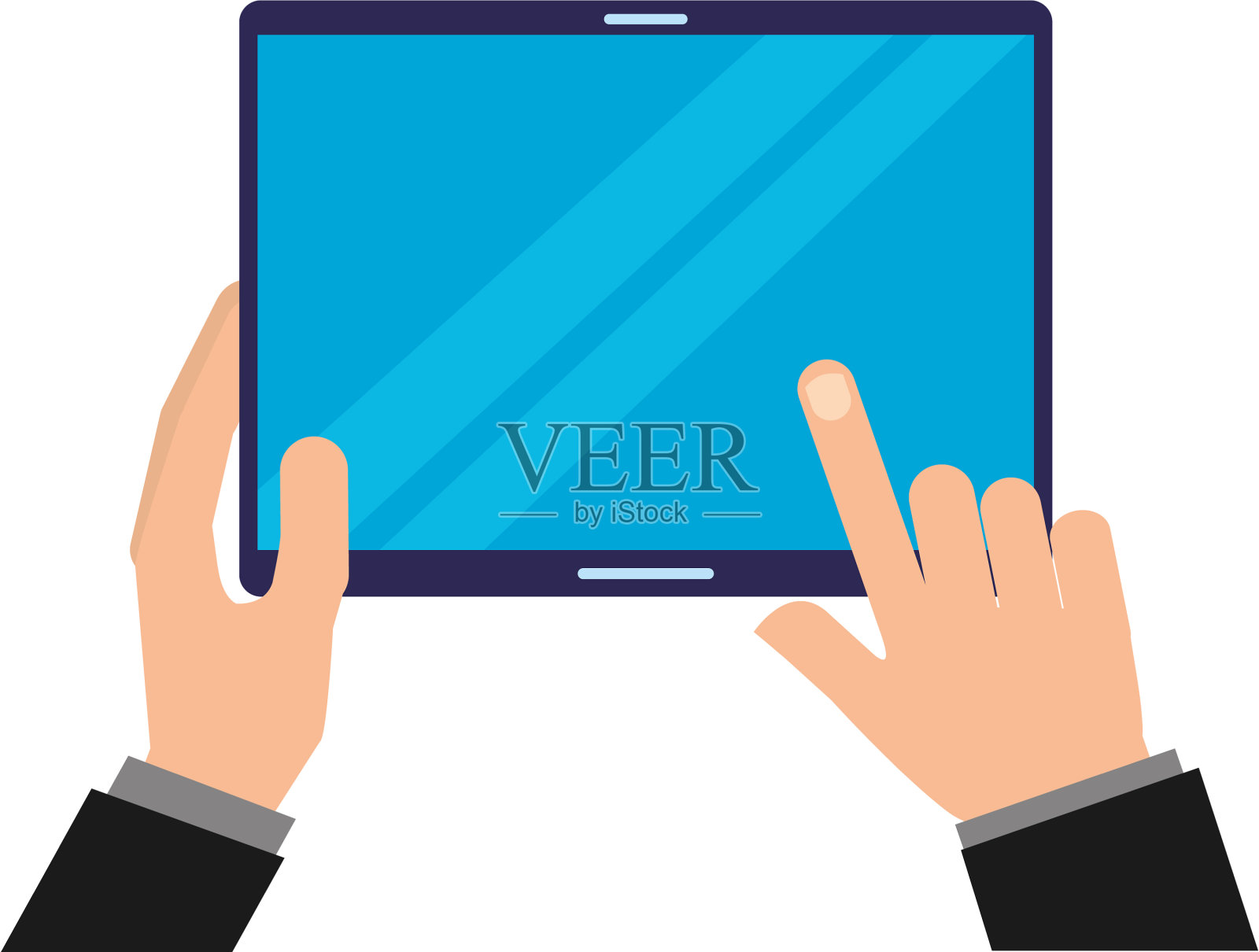 手握平板电脑小玩意设计元素图片