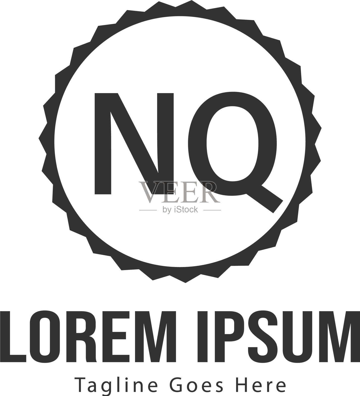 初始的nq标志模板与现代框架插画图片素材