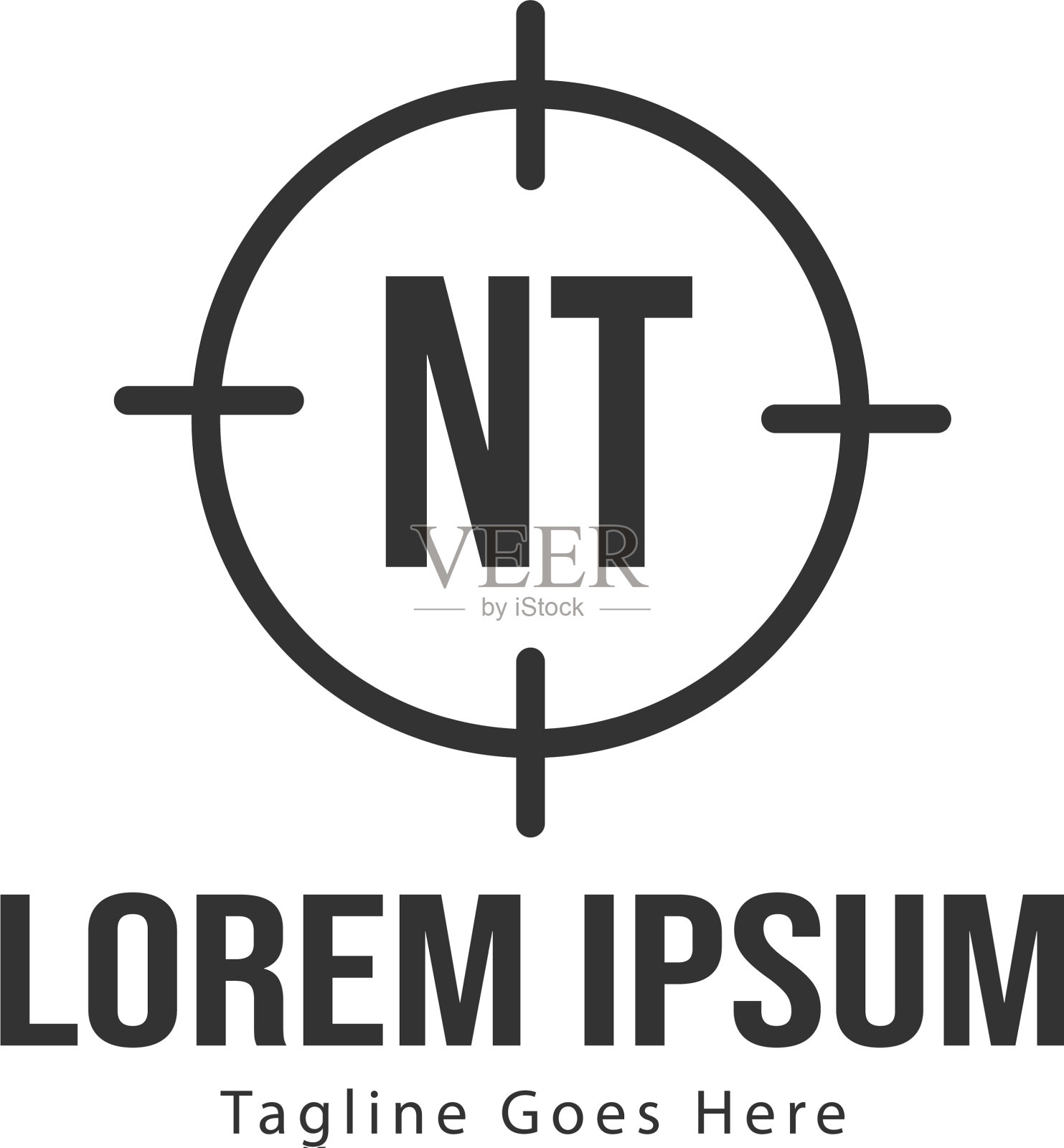 具有现代框架的初始nt标志模板插画图片素材