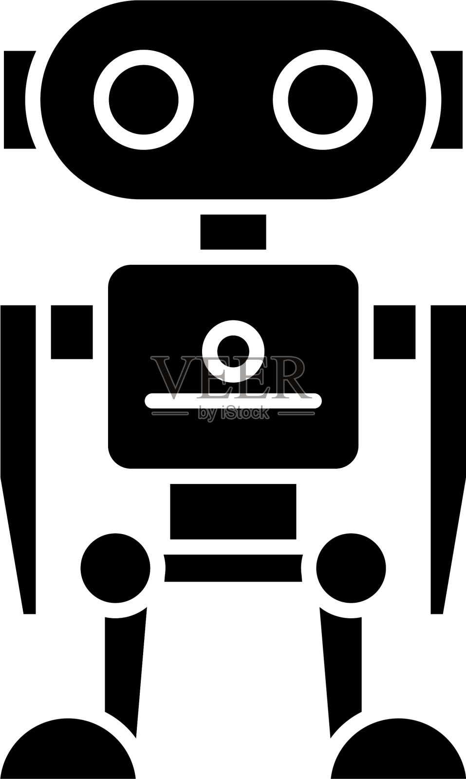 机器人黑色图标标志隔离设计元素图片