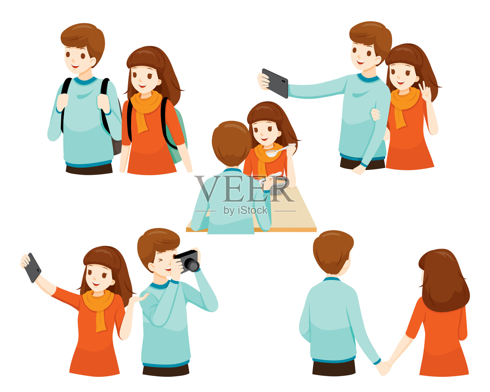 旅游活动旅游情侣套设计元素图片