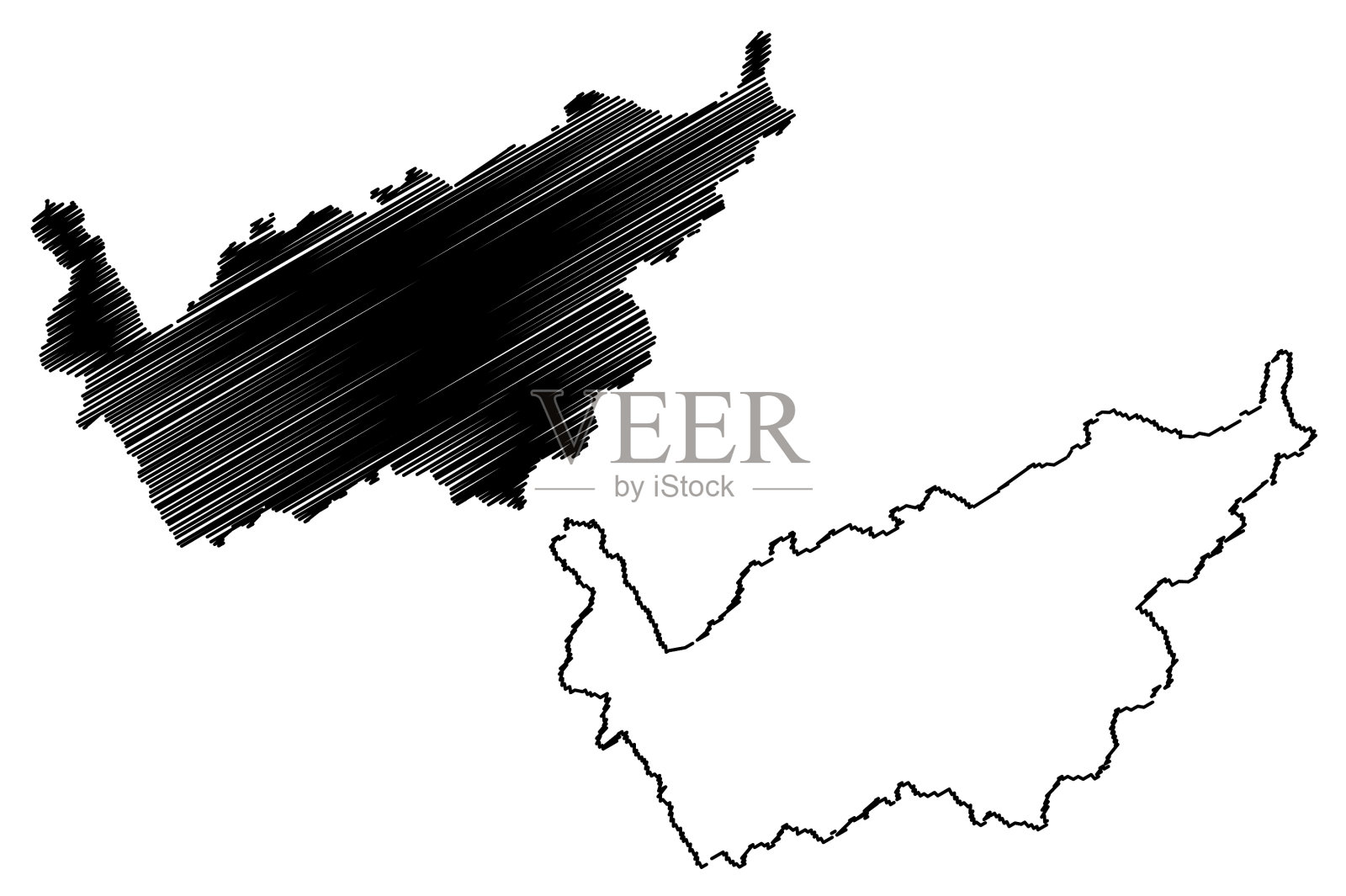 瓦莱州地图插画图片素材