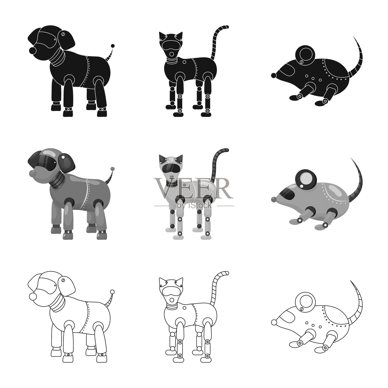 设计玩具和科学标志收藏插画图片素材