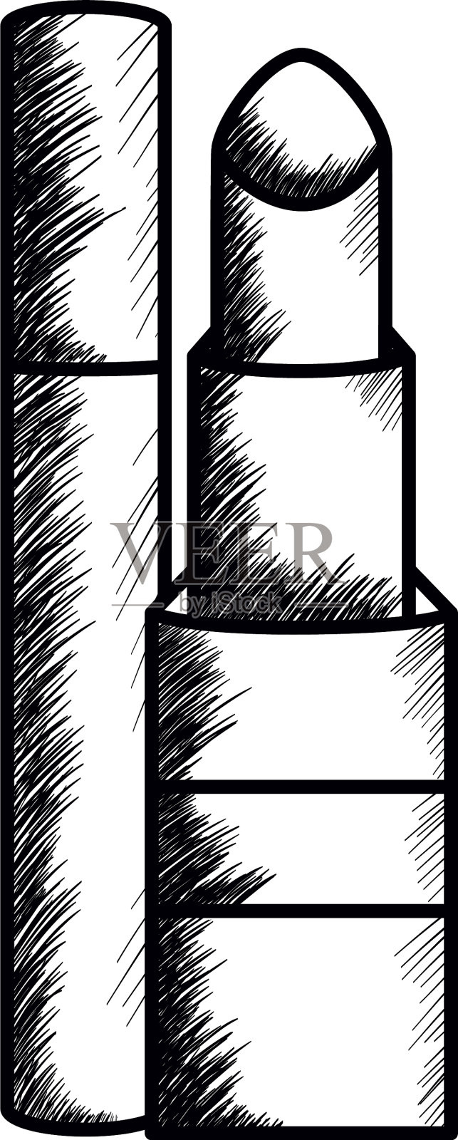 口红和睫毛化妆绘图图标设计元素图片