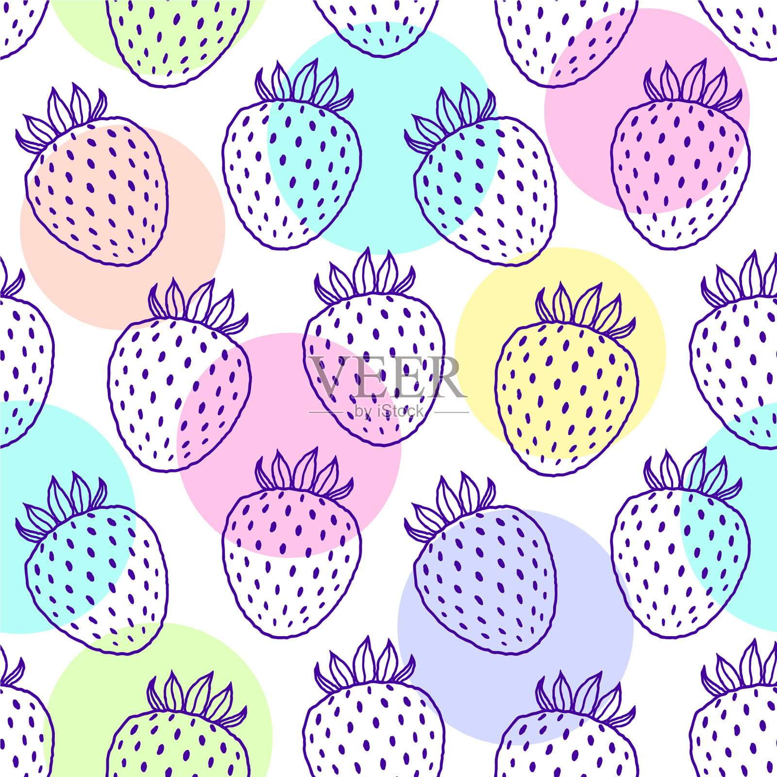 模式与草莓插画图片素材
