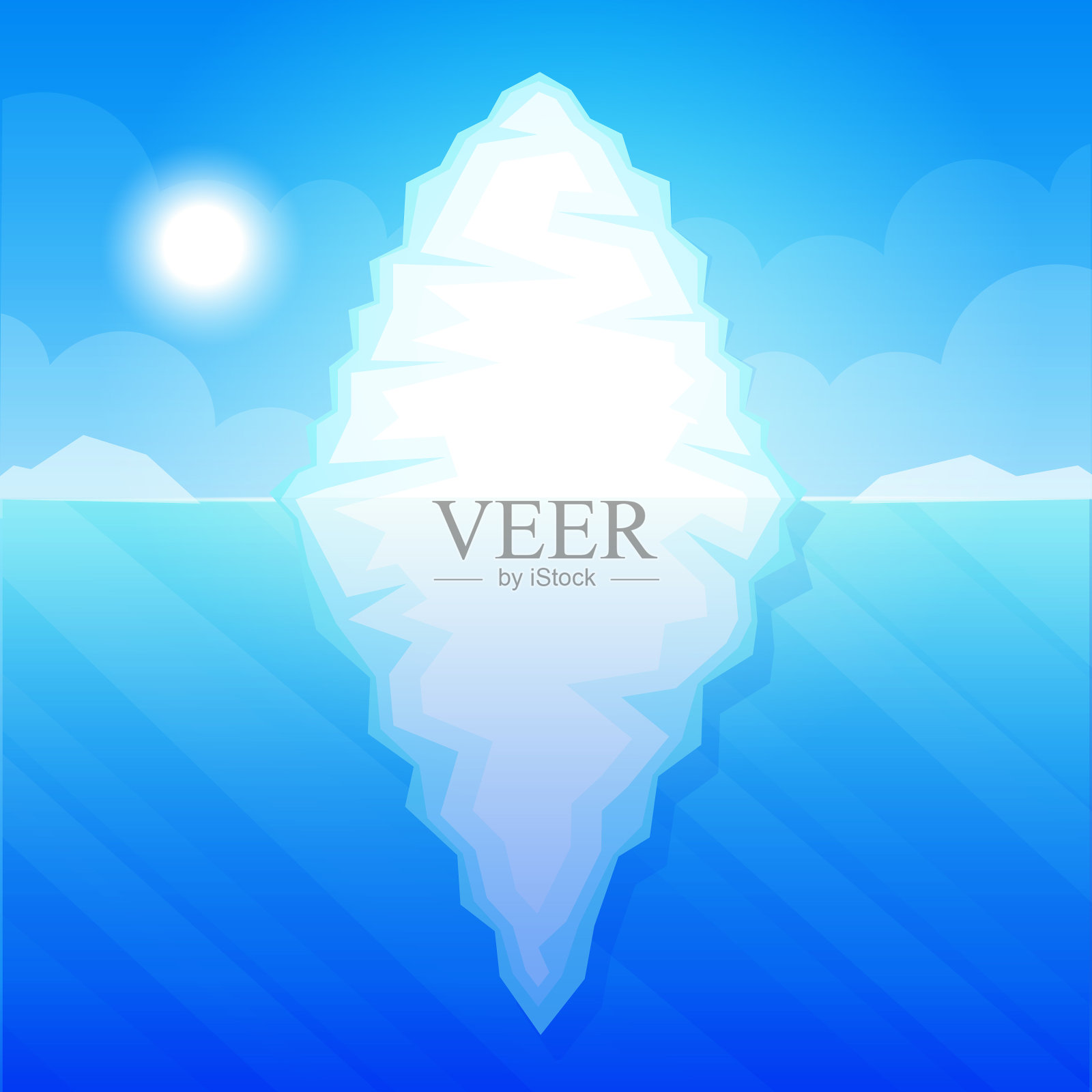 海水中的冰山设计模板素材