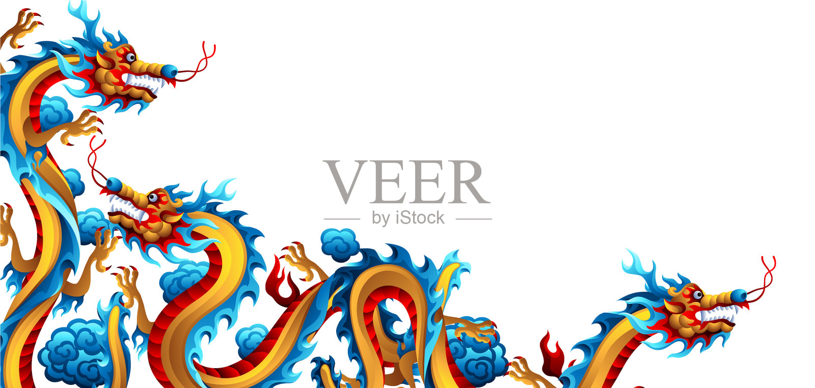 中国龙的背景插画图片素材