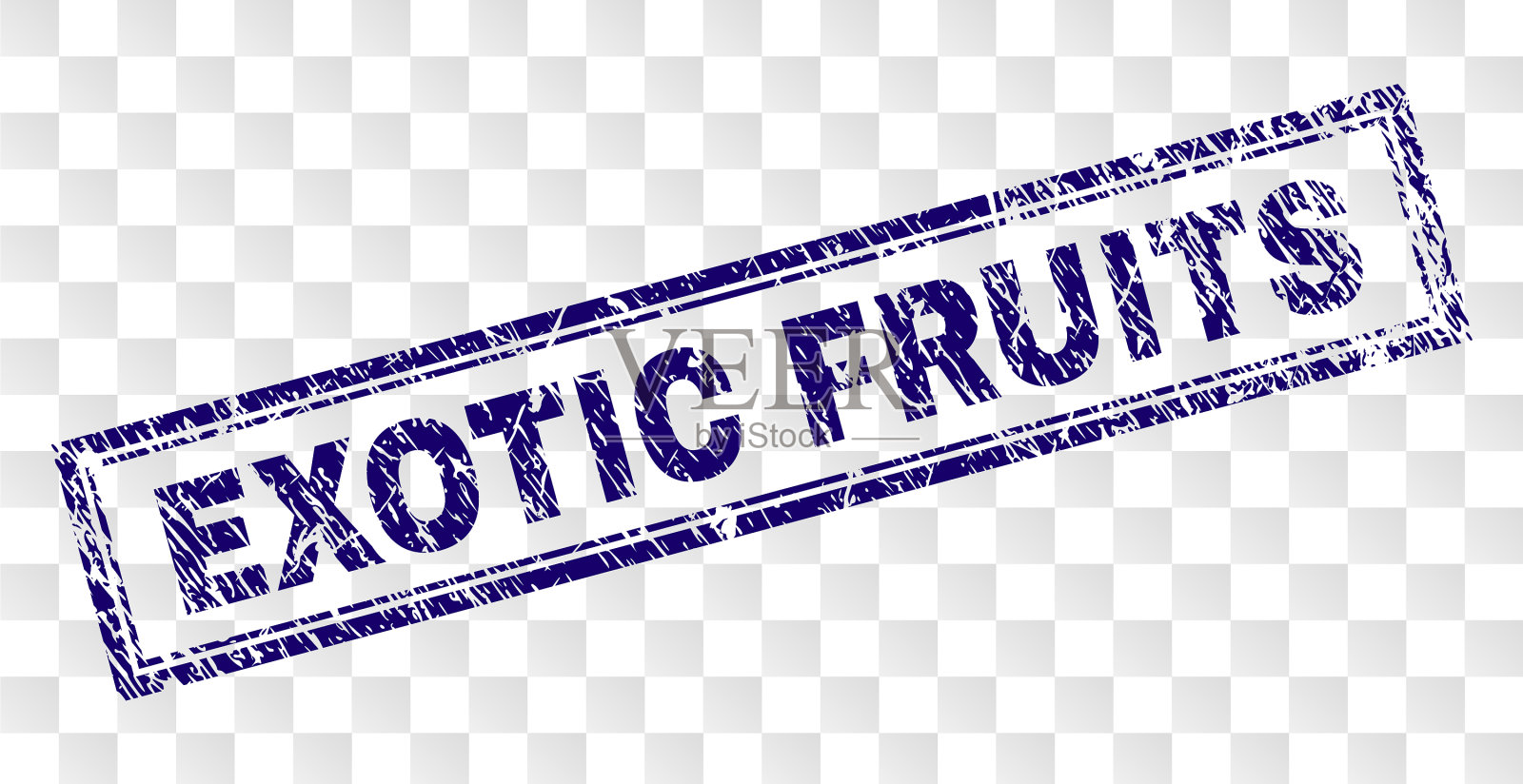 垃圾异国水果矩形邮票插画图片素材