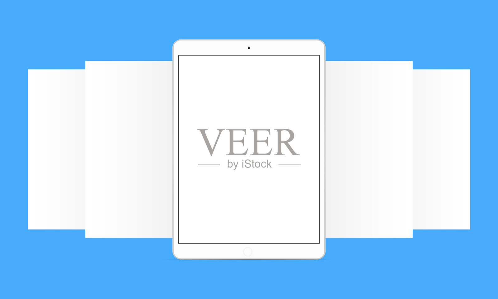 带有应用程序屏幕的平板电脑设计模板素材