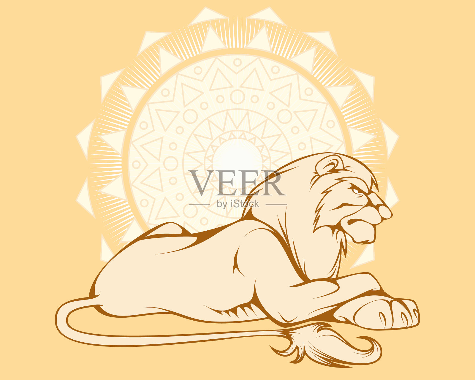 在神话的狮子插画图片素材