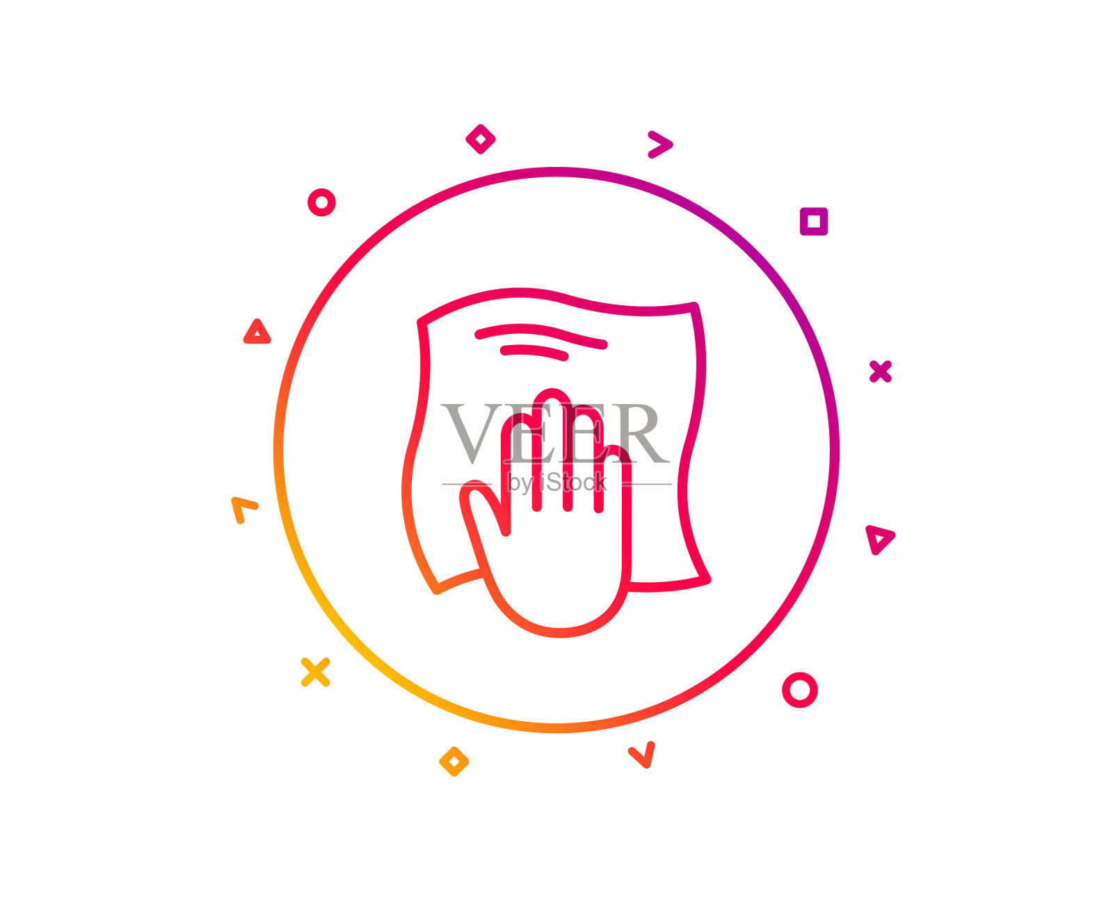 清洁布线图标用抹布擦拭插画图片素材