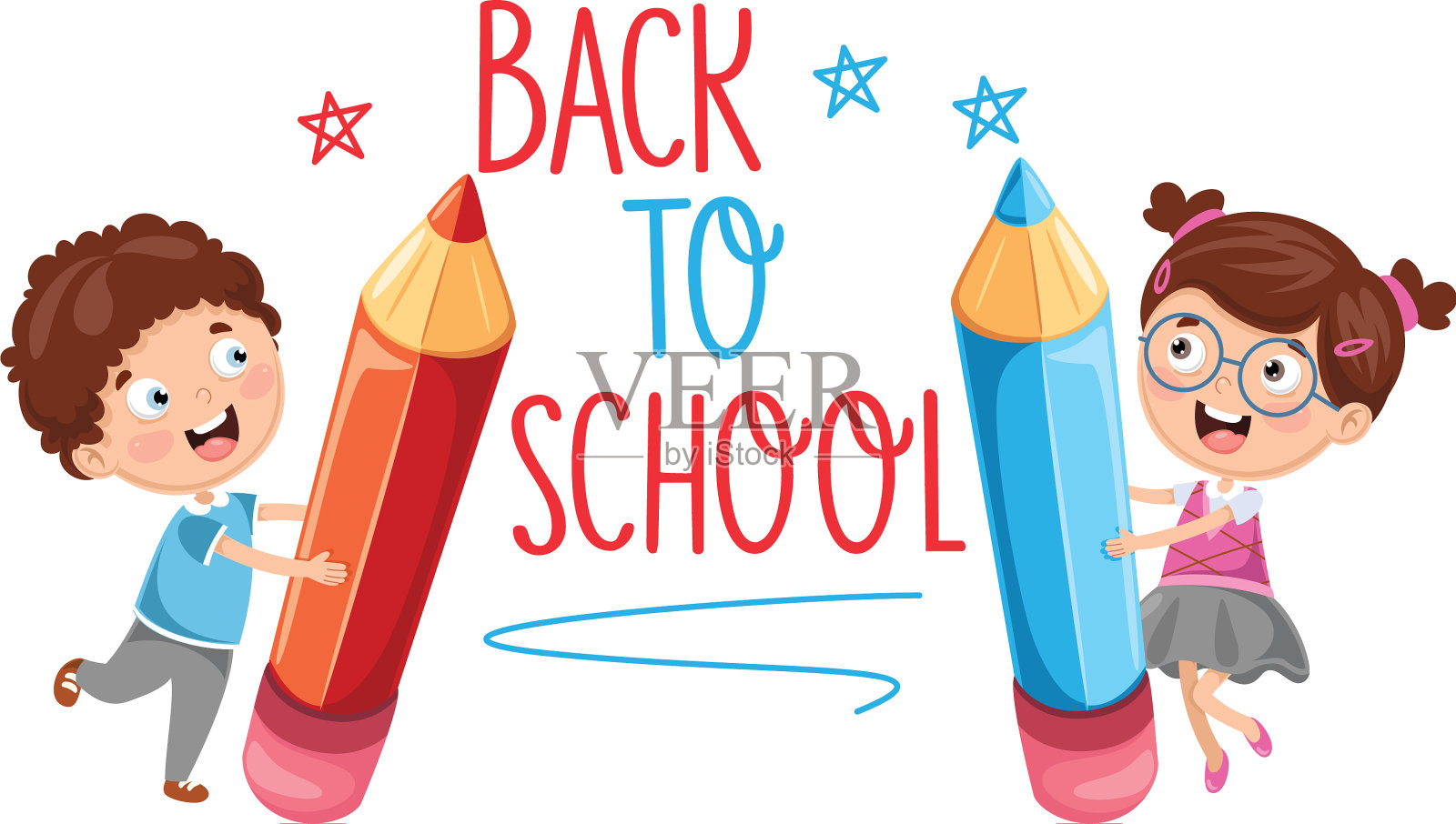 学校的孩子们插画图片素材