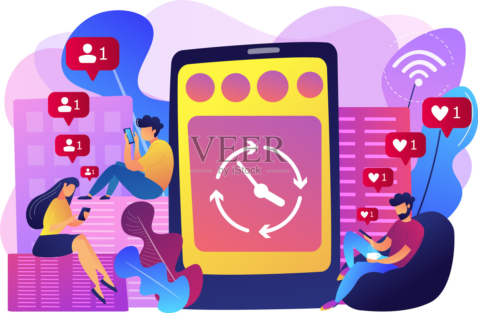 盲目地滚动的概念设计元素图片