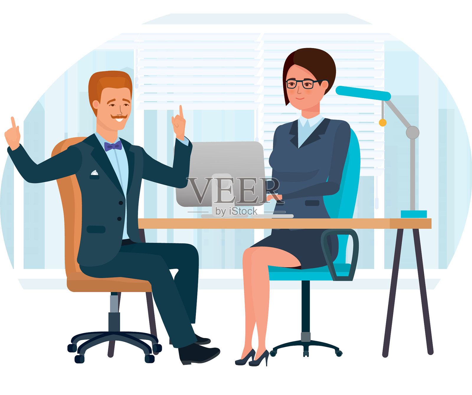 办公室工作人员在办公室伏案工作设计元素图片