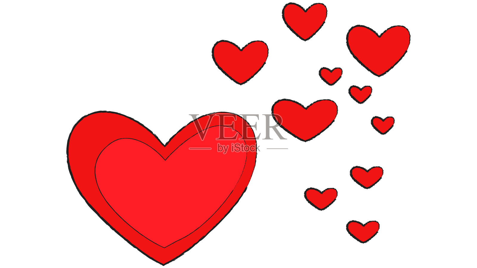 红心抽象艺术婚礼背景爱情插画图片素材