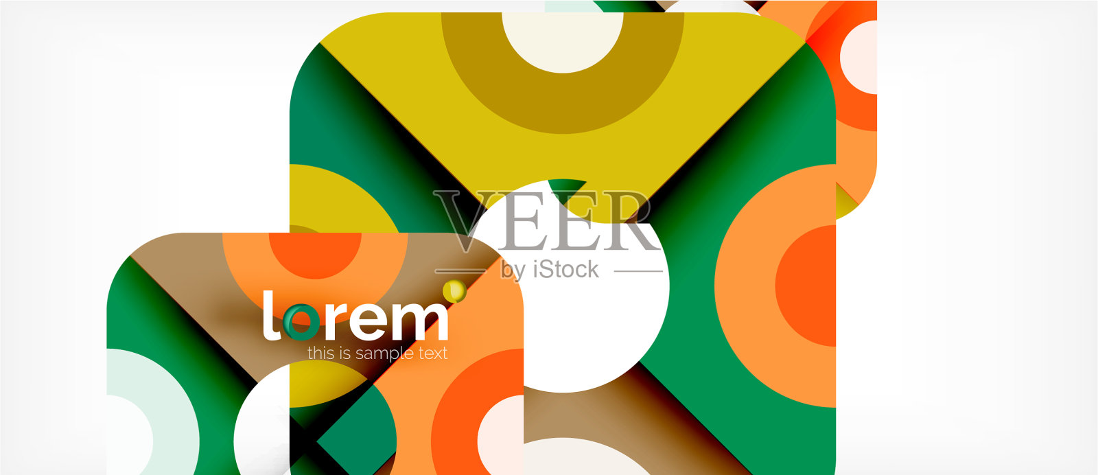 色彩缤纷的时尚几何形状背景插画图片素材