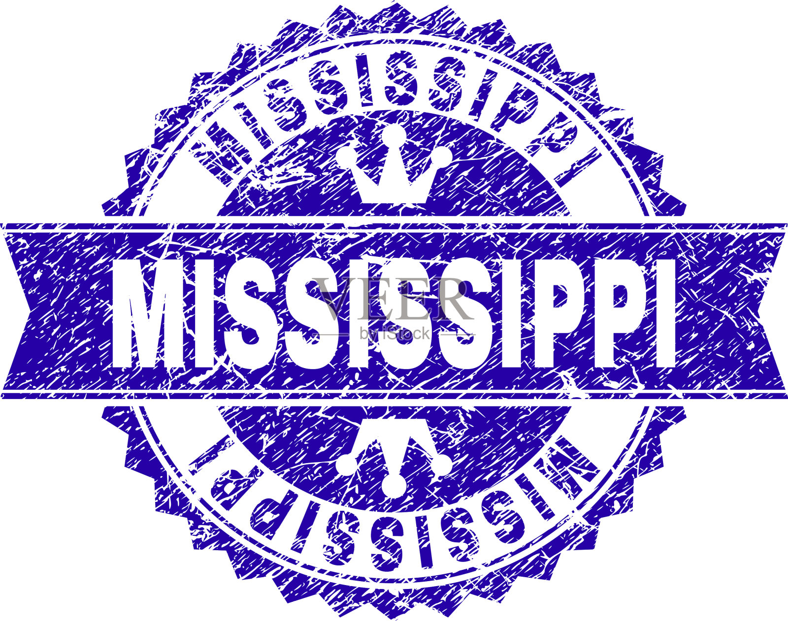 垃圾纹理密西西比邮票印章缎带插画图片素材