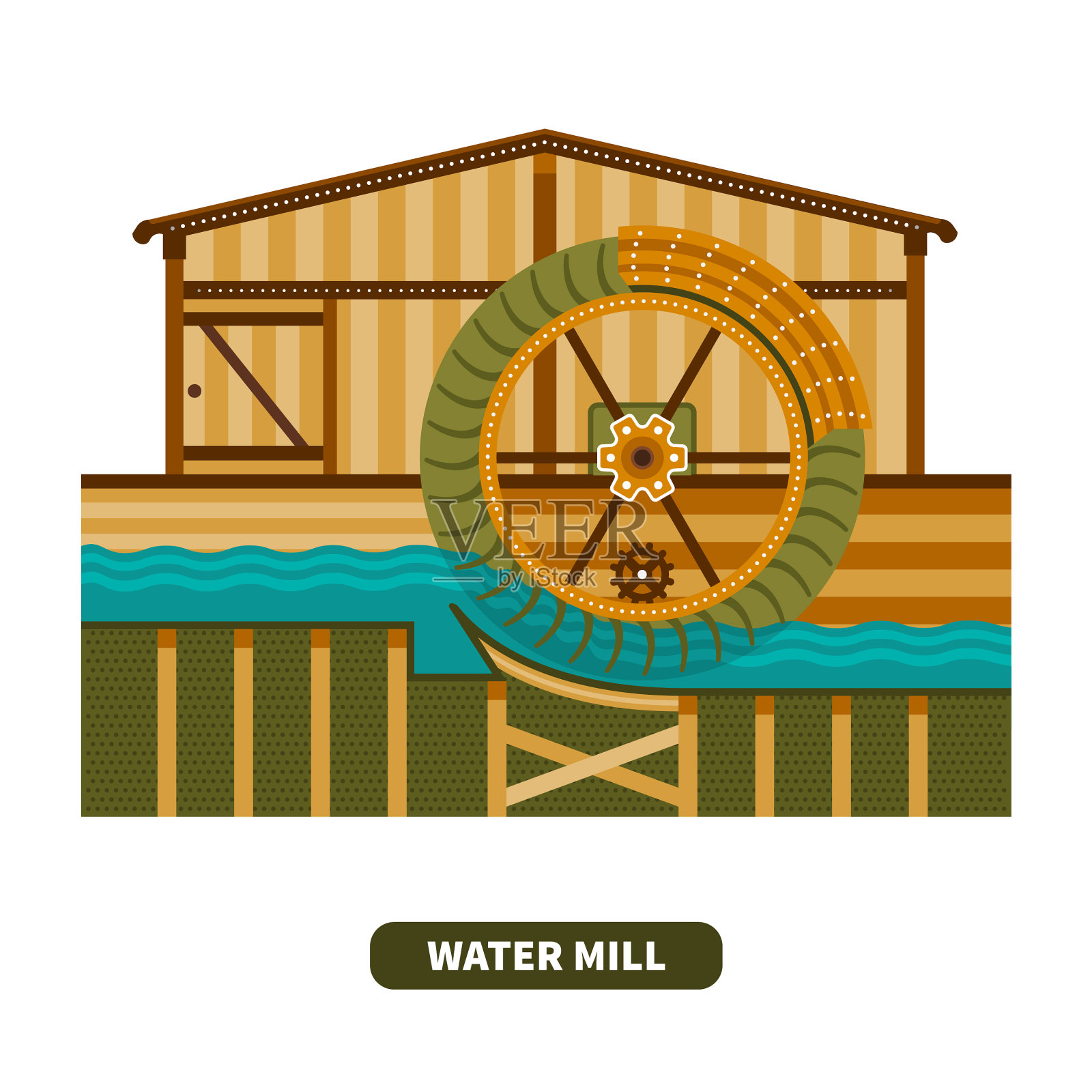 水磨平式设计元素图片